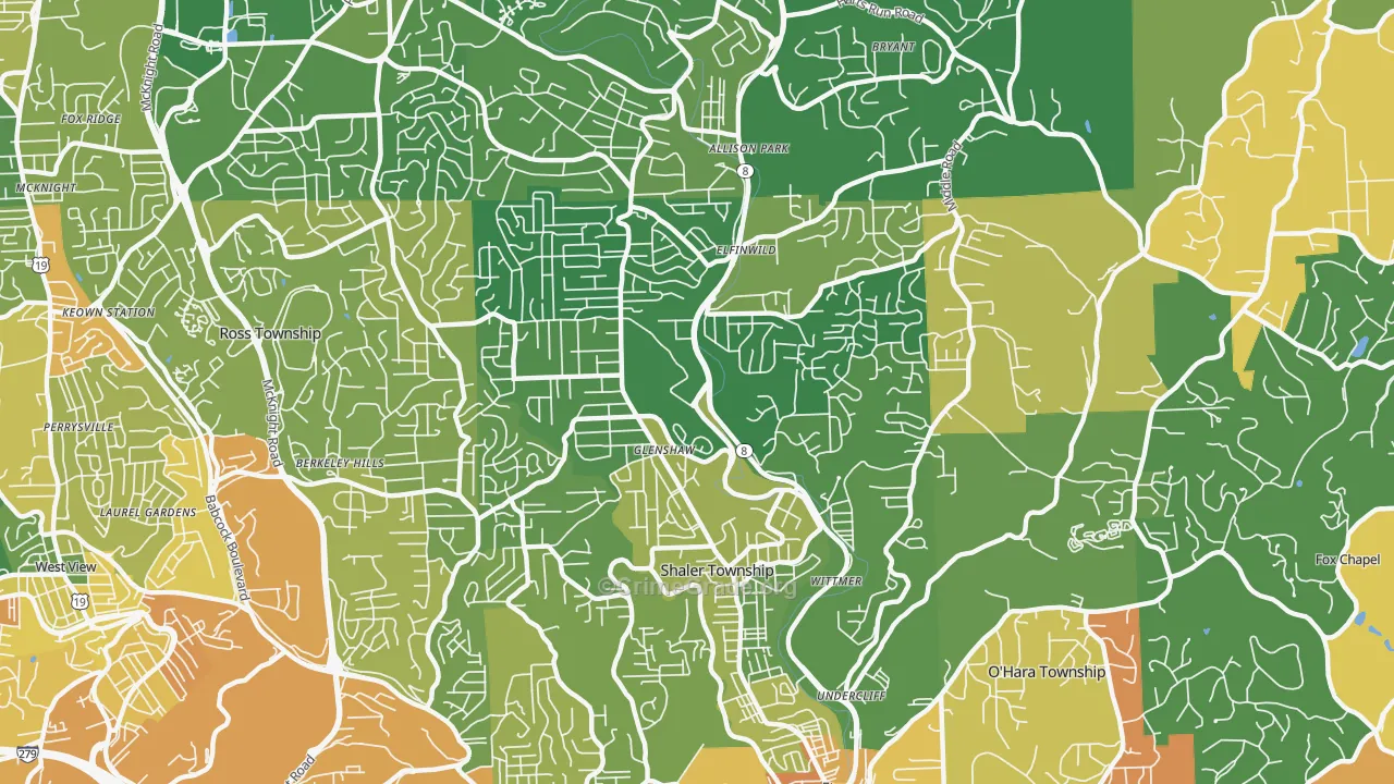 Glenshaw, PA Map of Murder Rates