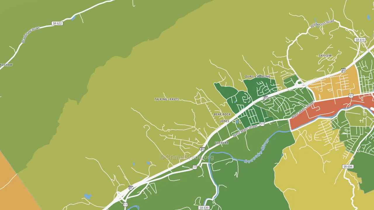 Glenvar, VA Map of Murder Rates