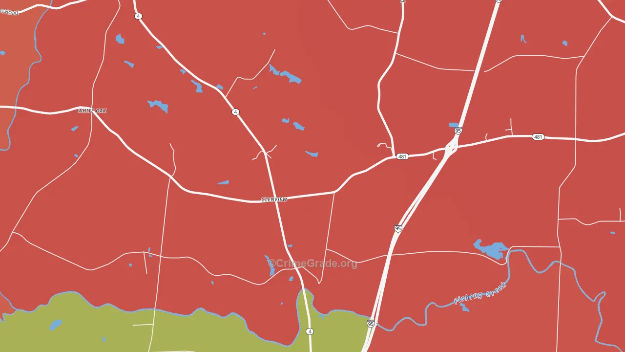 Glenview, NC Map of Murder Rates