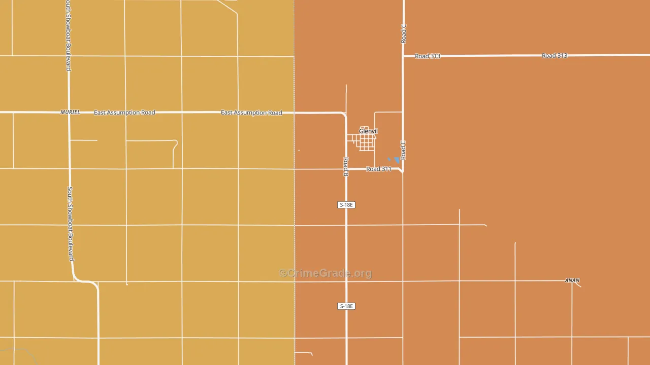Glenvil, NE Map of Murder Rates