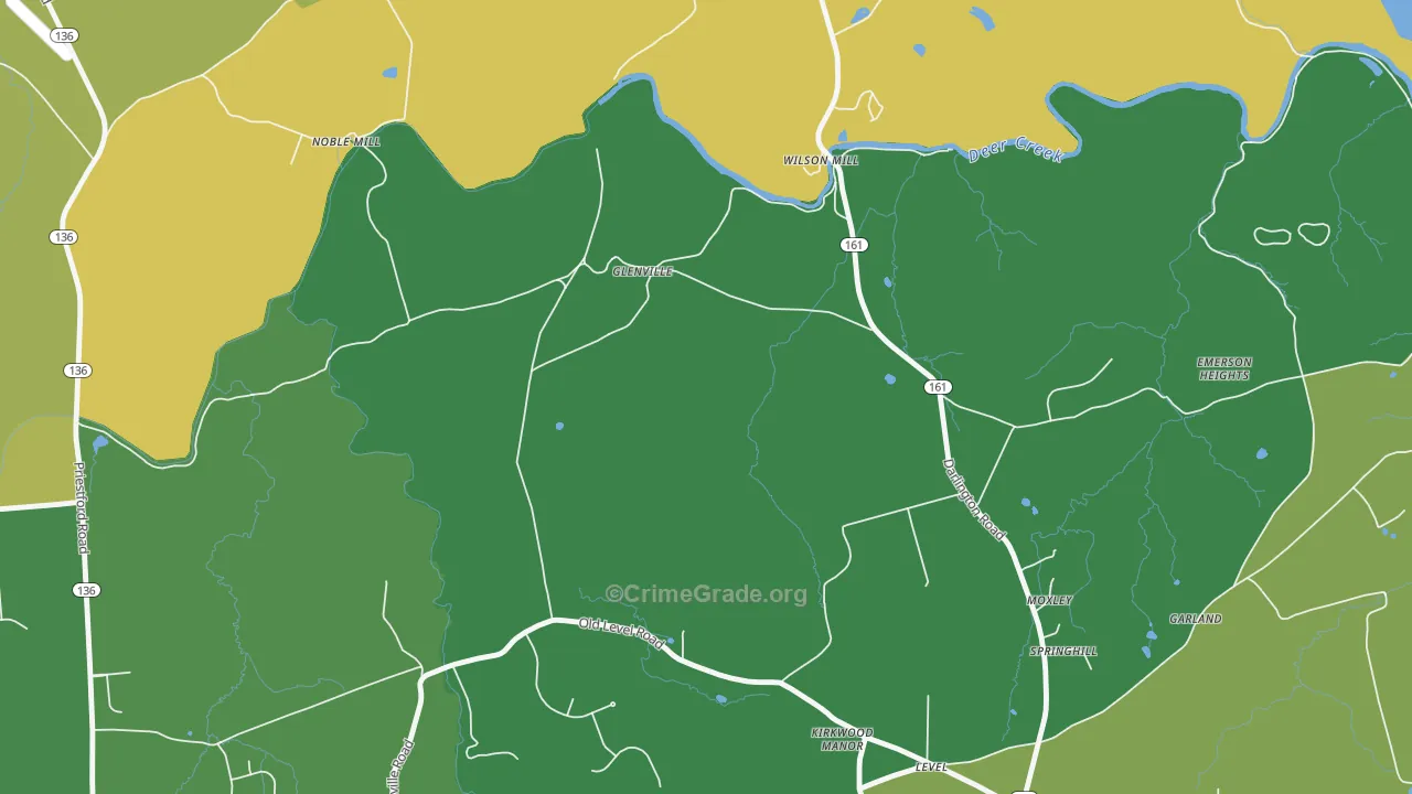 Glenville, MD Map of Murder Rates