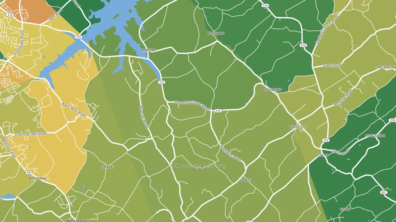 Glenville, PA Map of Murder Rates