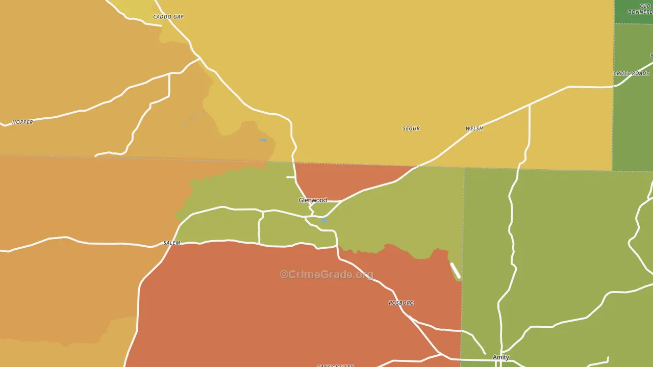 Glenwood, AR Map of Murder Rates