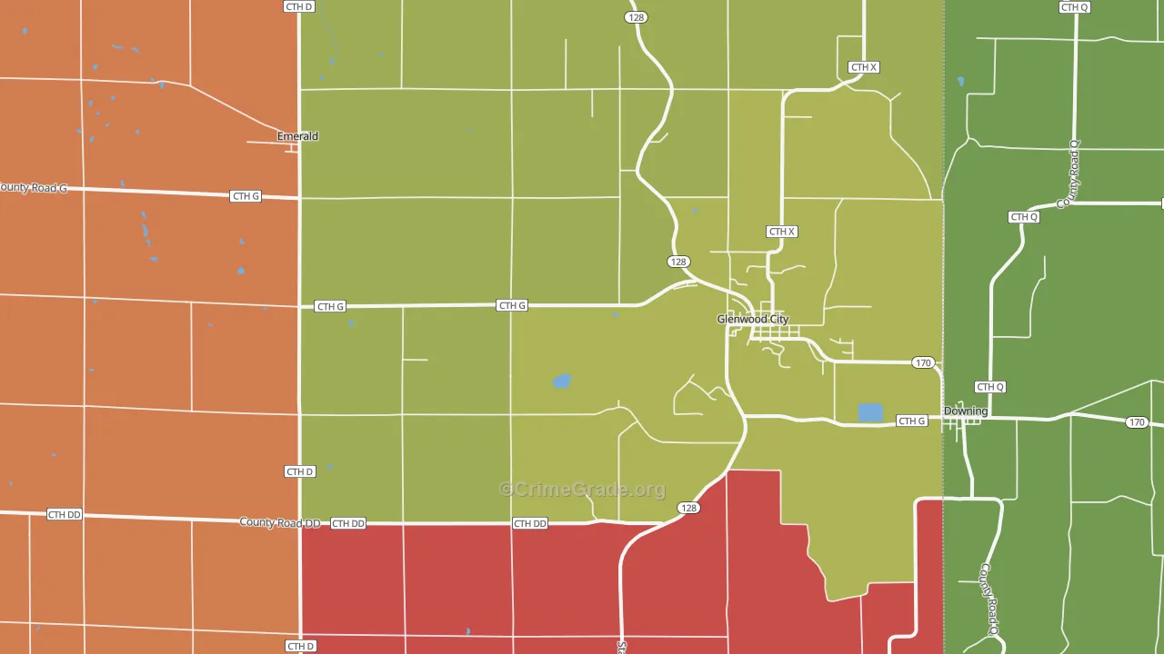 Glenwood City, WI Map of Murder Rates