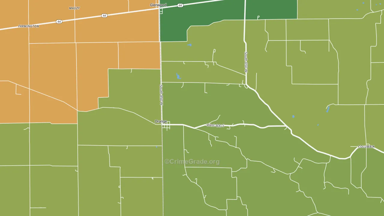 Glenwood, IN Map of Murder Rates