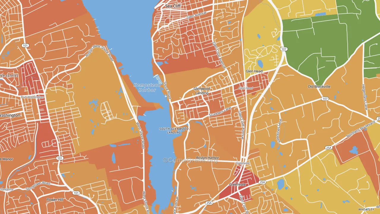 Glenwood Landing, NY Map of Murder Rates