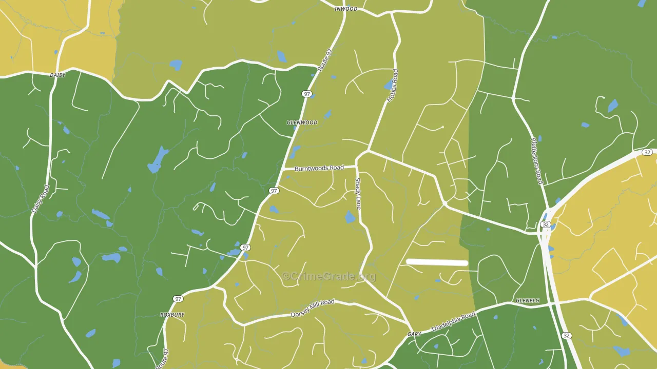 Glenwood, MD Map of Murder Rates