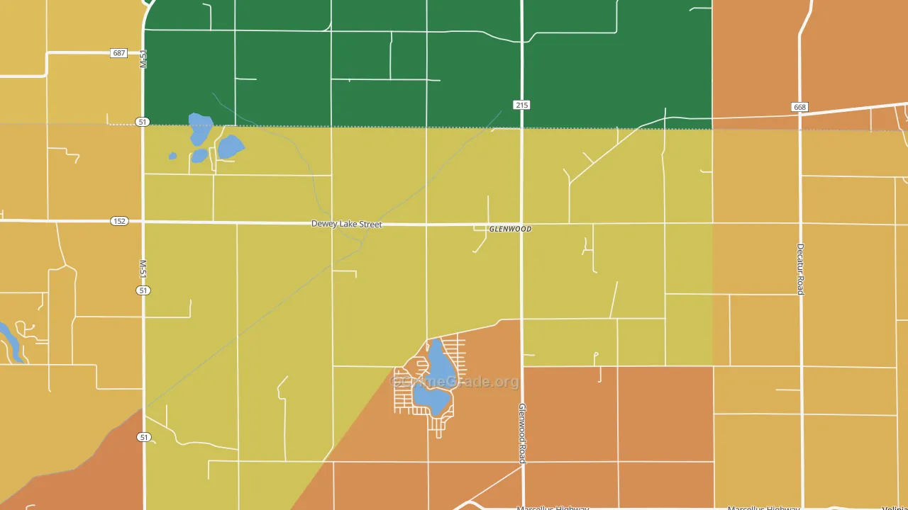 Glenwood, MI Map of Murder Rates