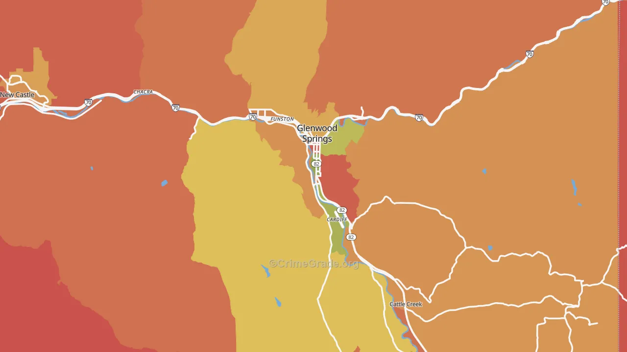 Glenwood Springs, CO Map of Murder Rates