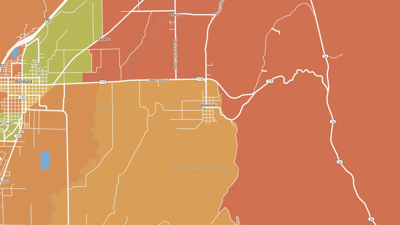 Glenwood, UT Map of Murder Rates