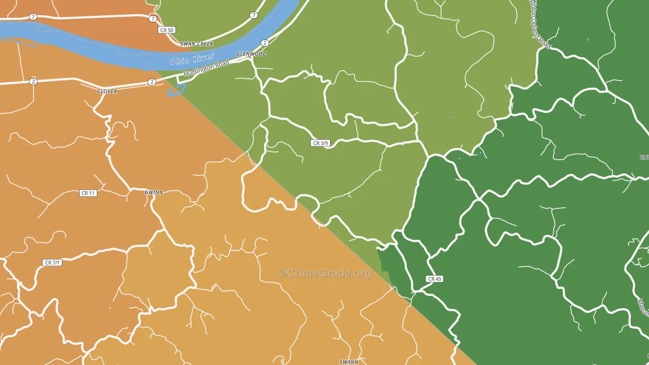 Glenwood, WV Map of Murder Rates