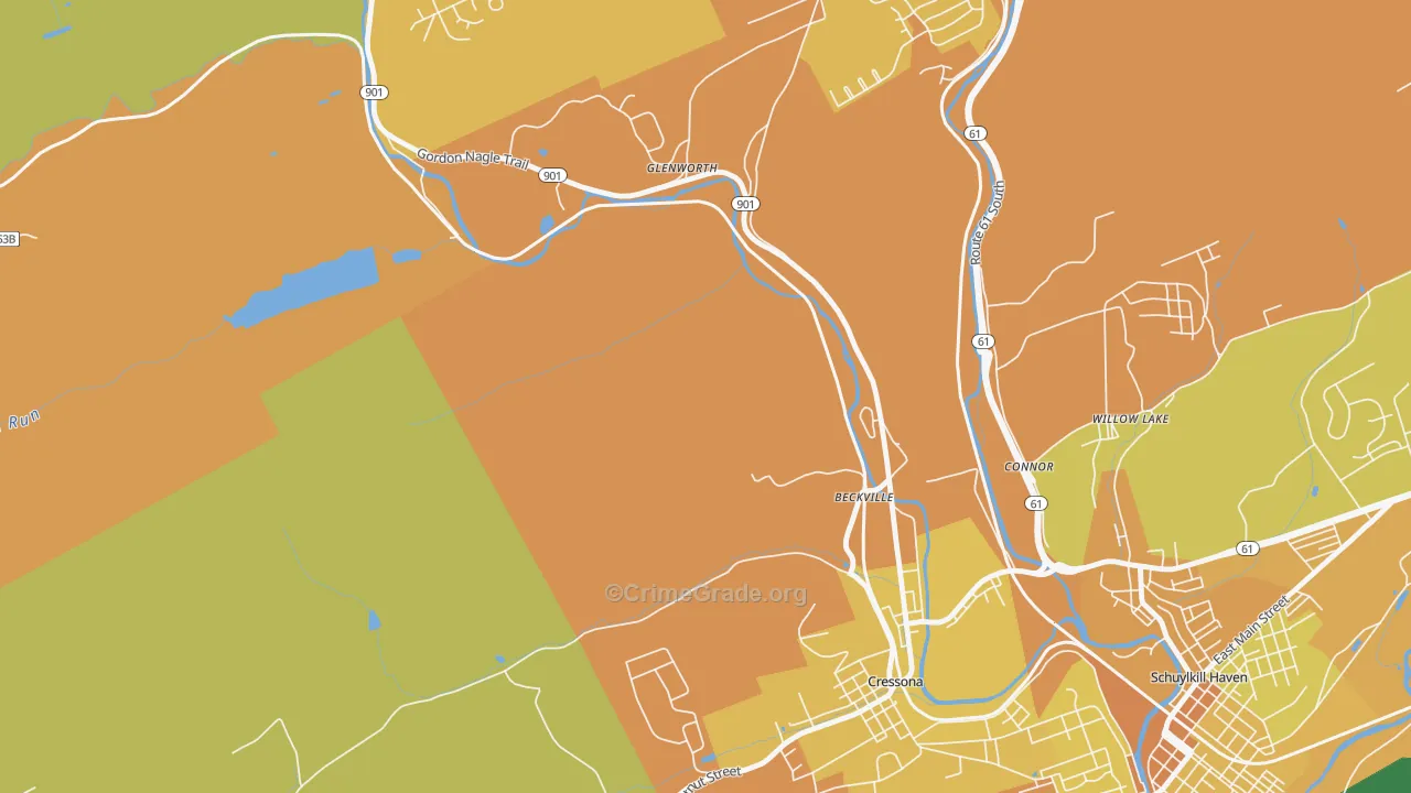 Glenworth, PA Map of Murder Rates