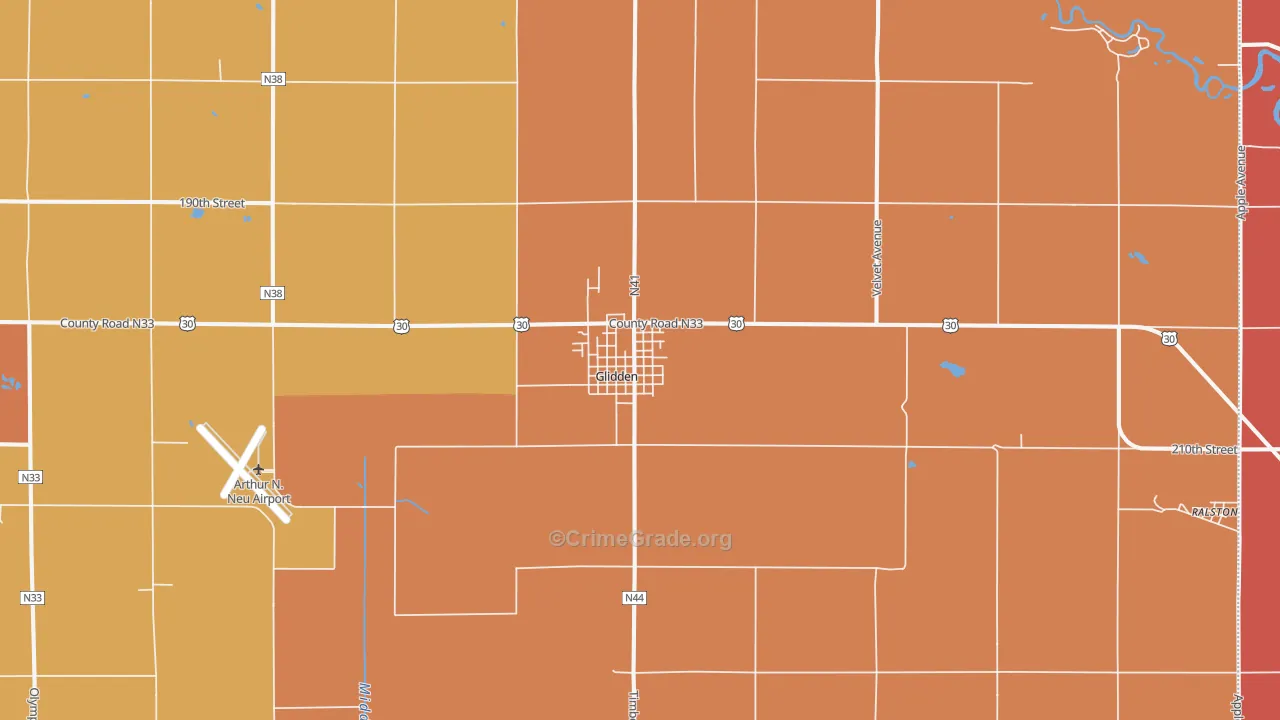 Glidden, IA Map of Murder Rates