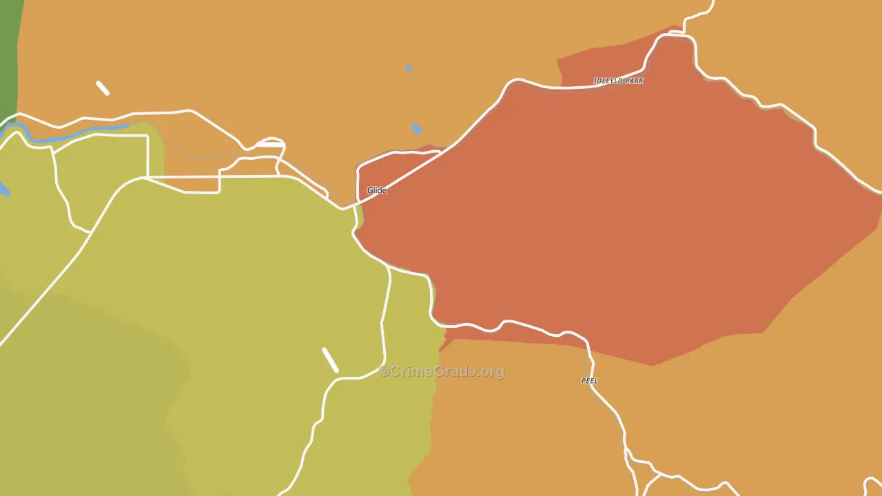 Glide, OR Map of Murder Rates