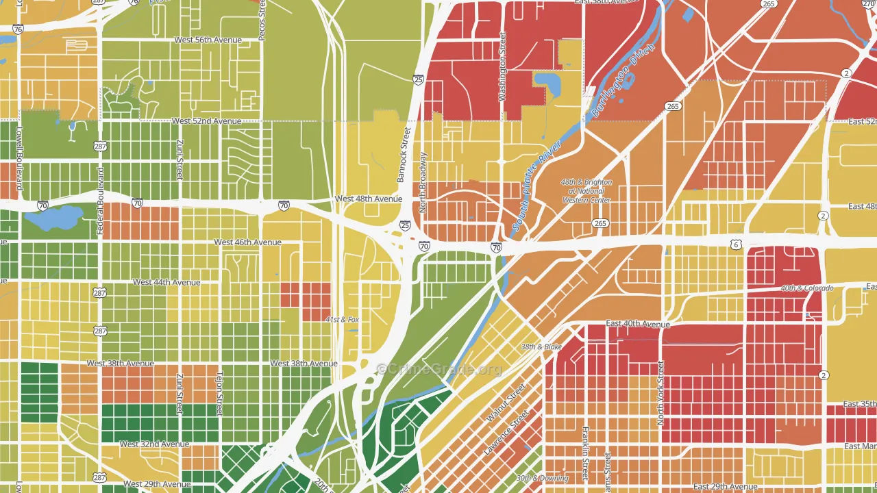 Globeville, Denver, CO Map of Murder Rates