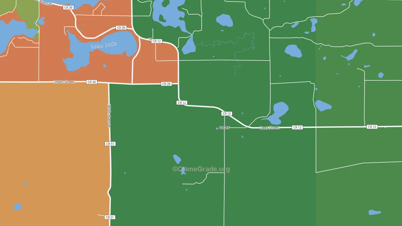 Glory, MN Map of Murder Rates