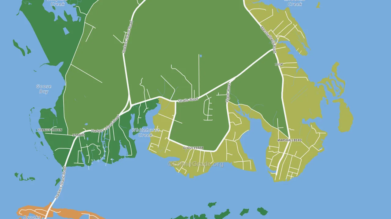 Gloucester, NC Map of Murder Rates