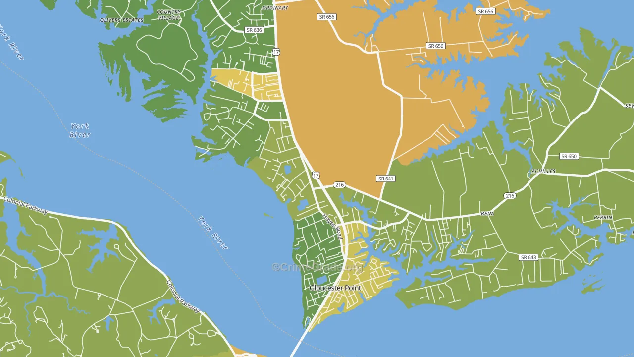 Gloucester Point, VA Map of Murder Rates