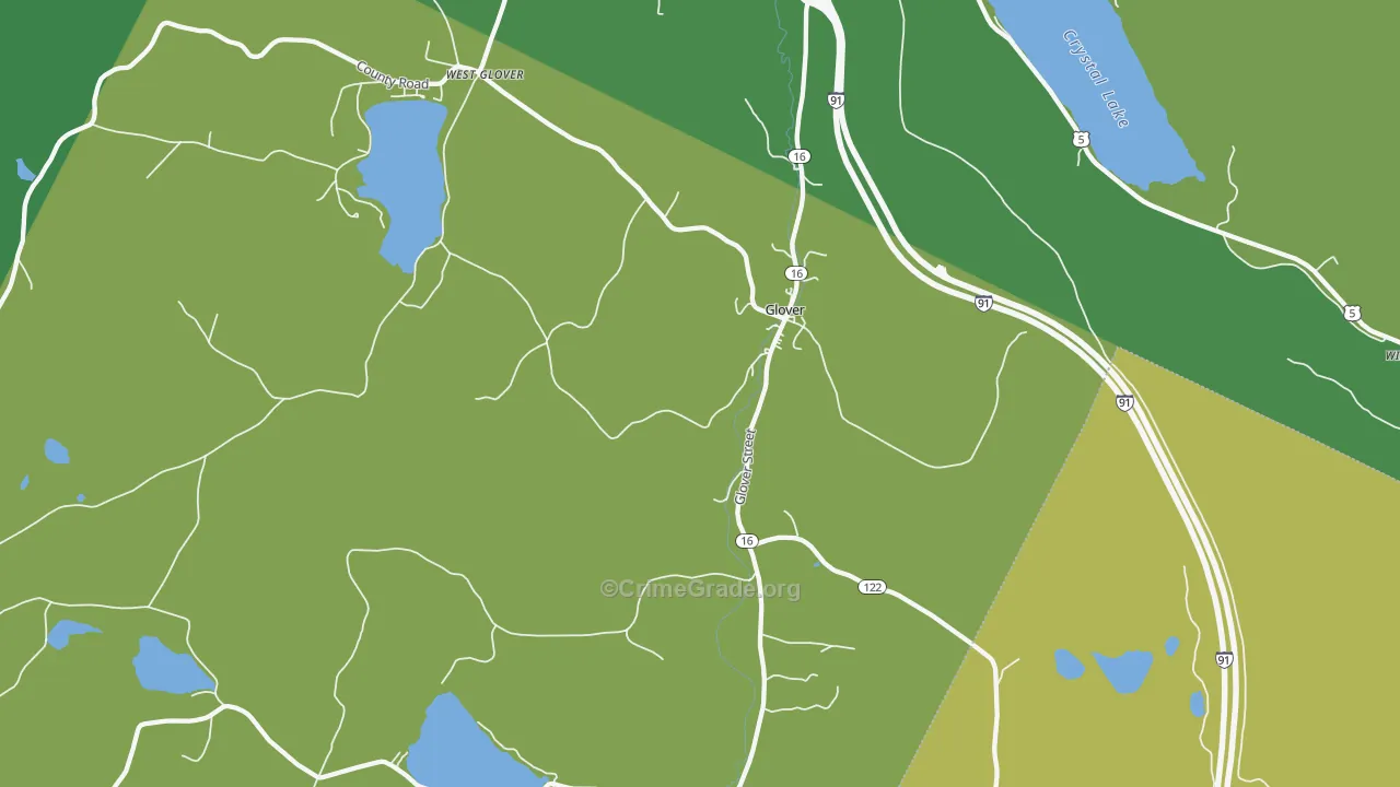 Glover, VT Map of Murder Rates