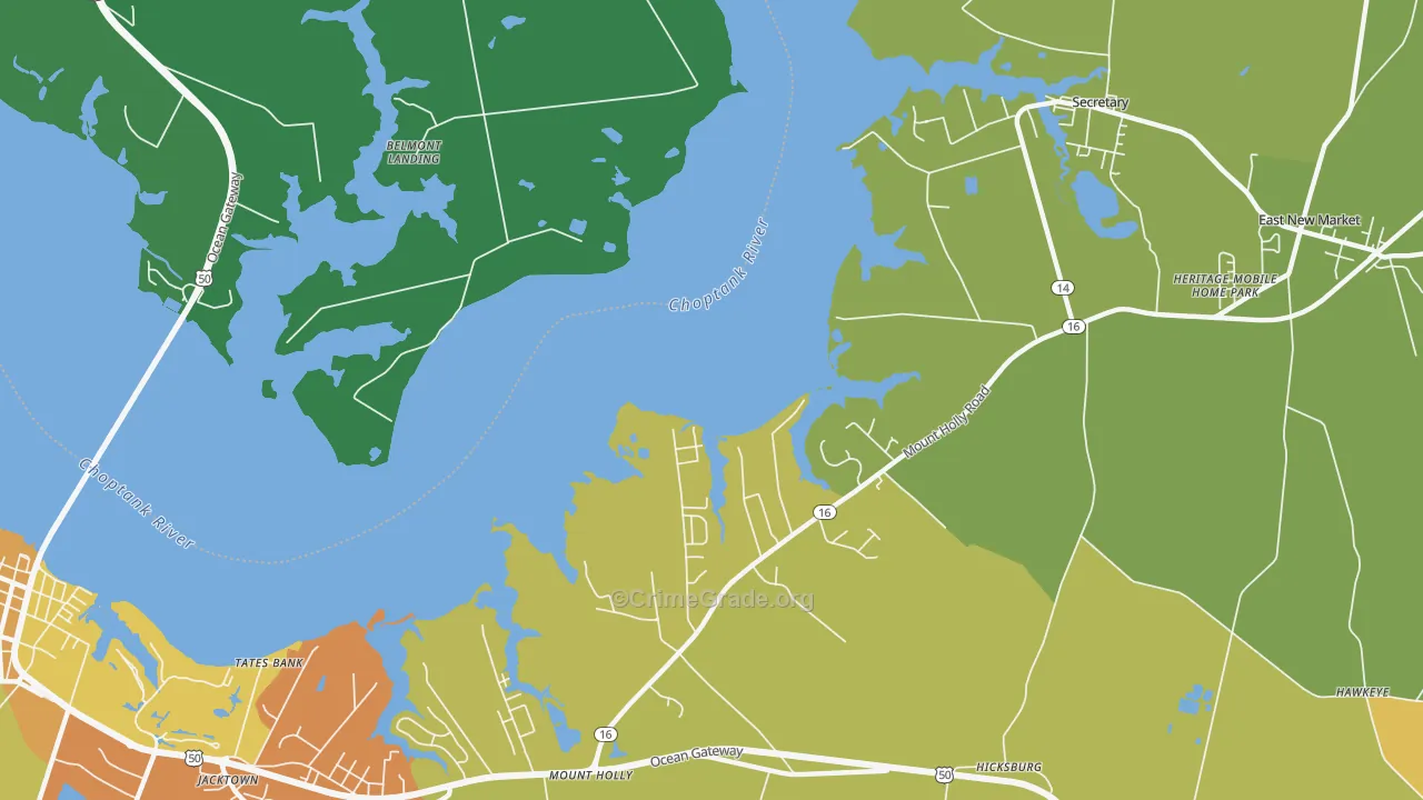 Gluckheim, MD Map of Murder Rates