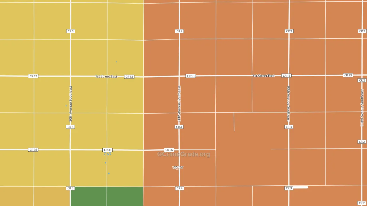 Gluek, MN Map of Murder Rates