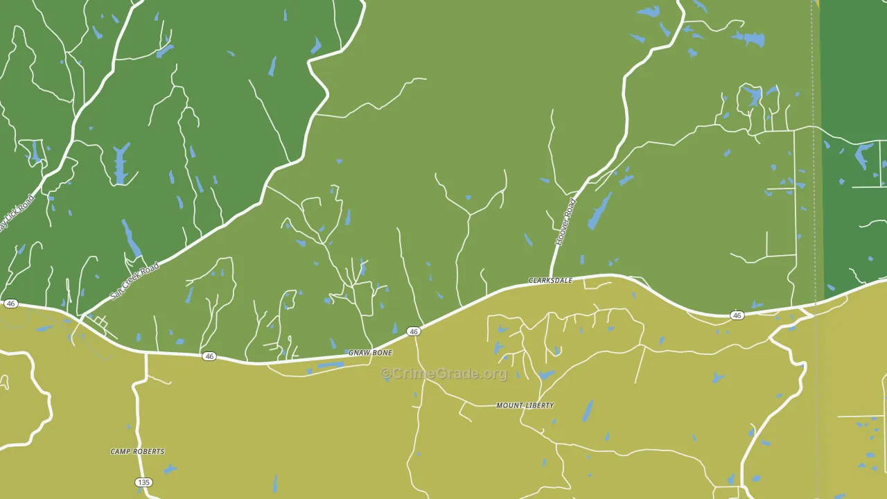 Gnaw Bone, IN Map of Murder Rates
