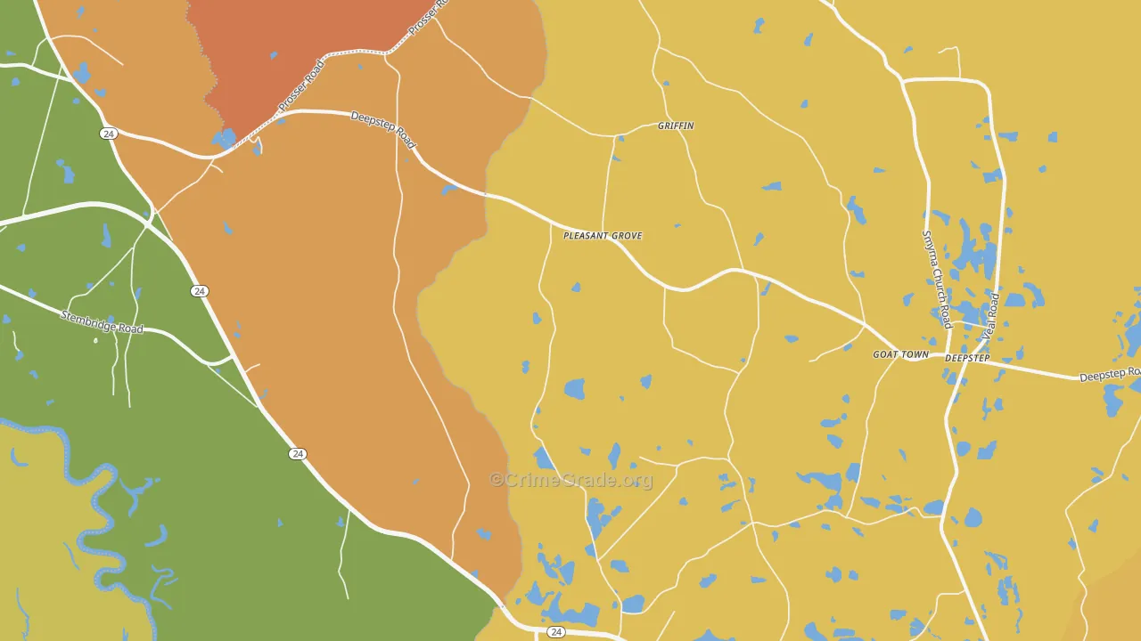 Goat Town, GA Map of Murder Rates