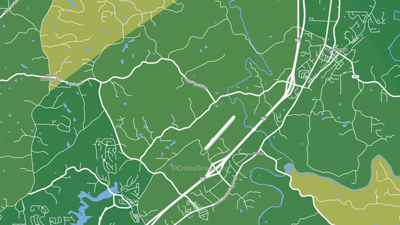 Gober, GA Map of Murder Rates