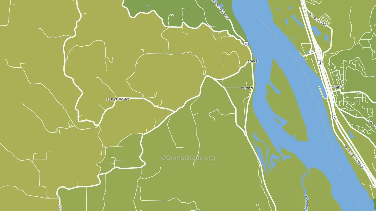 Goble, OR Map of Murder Rates