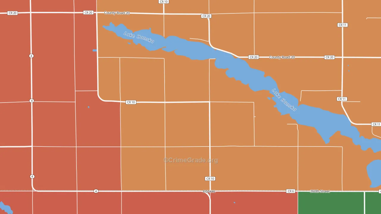 Godahl, MN Map of Murder Rates