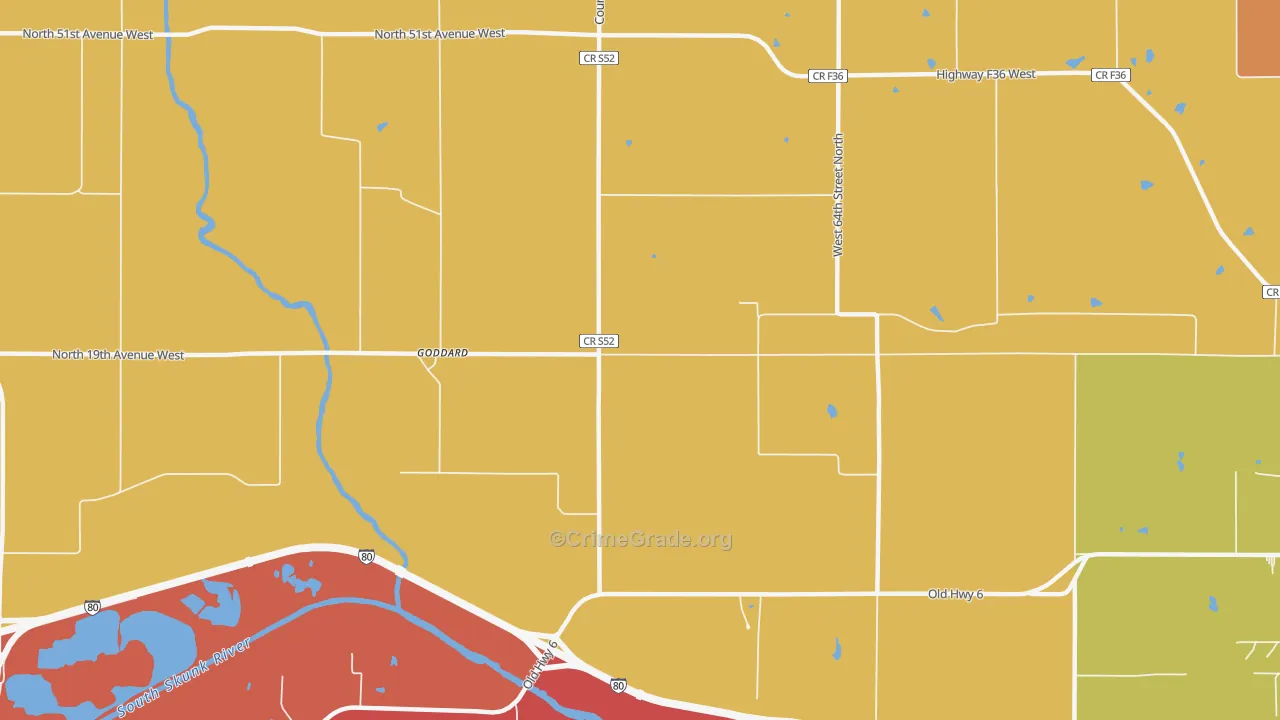 Goddard, IA Map of Murder Rates
