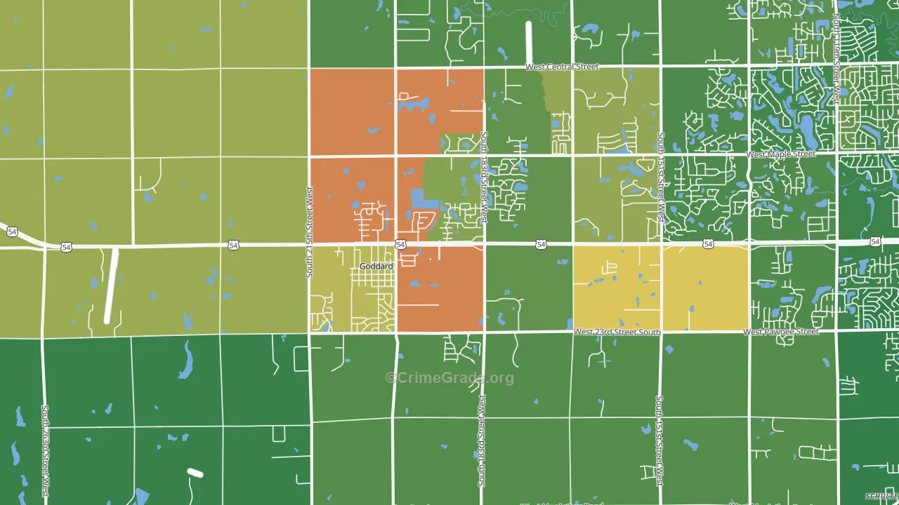 Goddard, KS Map of Murder Rates
