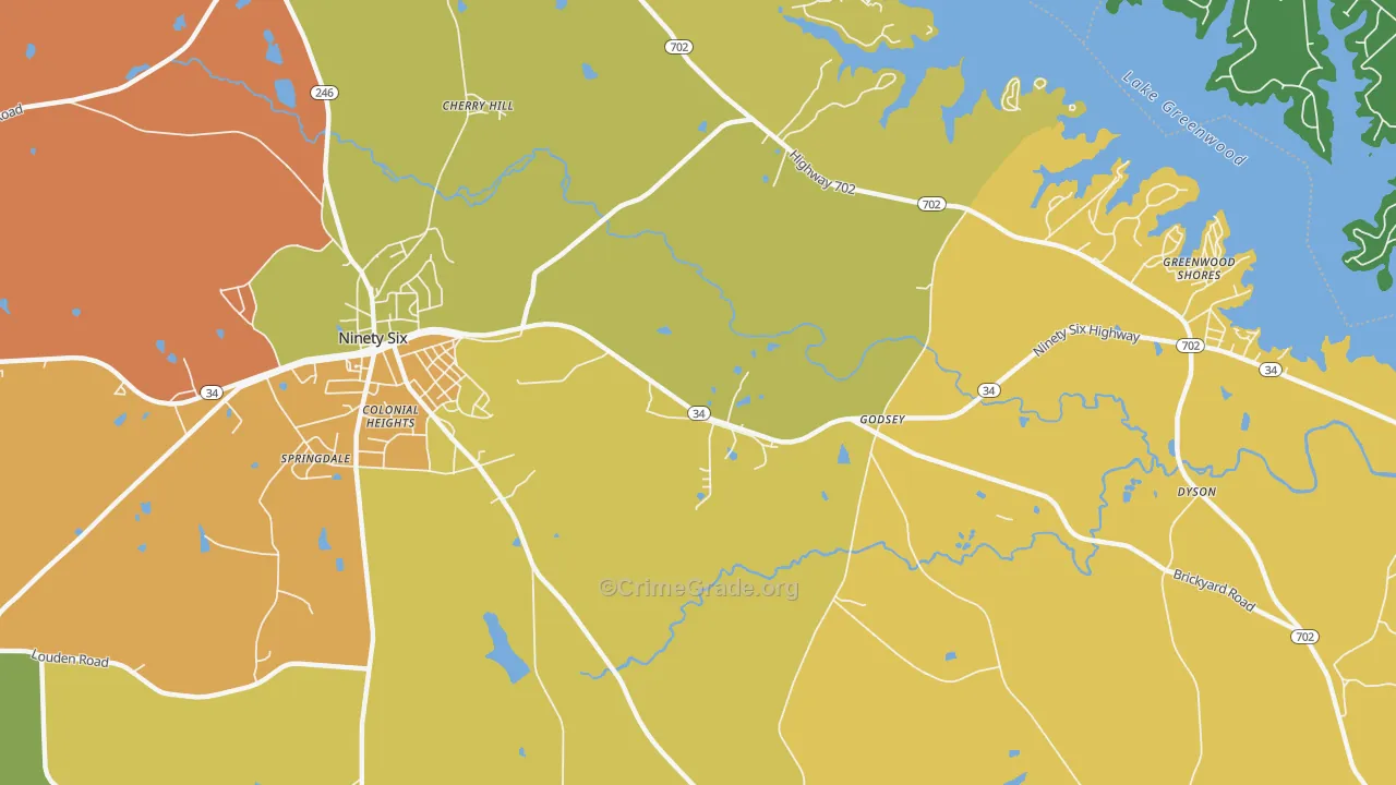 Godsey, SC Map of Murder Rates