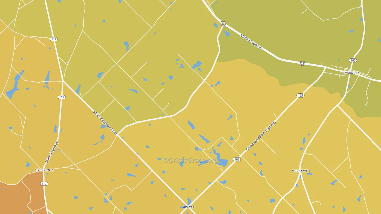 Godwinsville, GA Map of Murder Rates