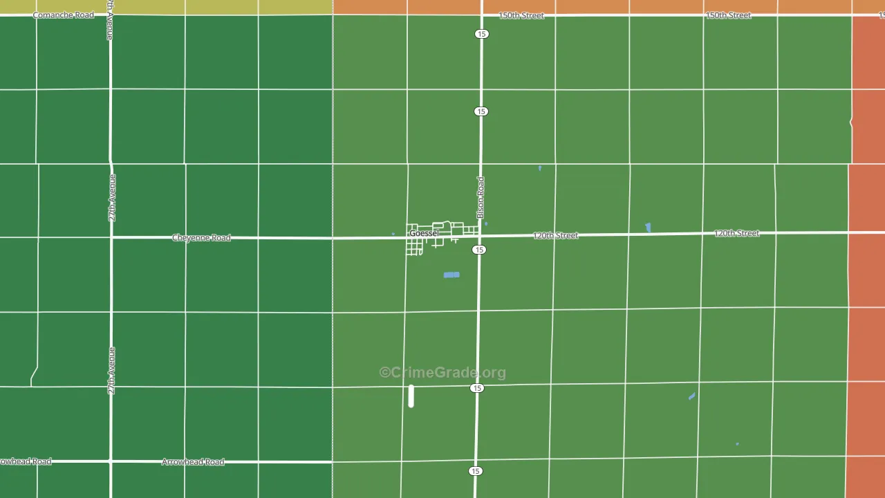 Goessel, KS Map of Murder Rates