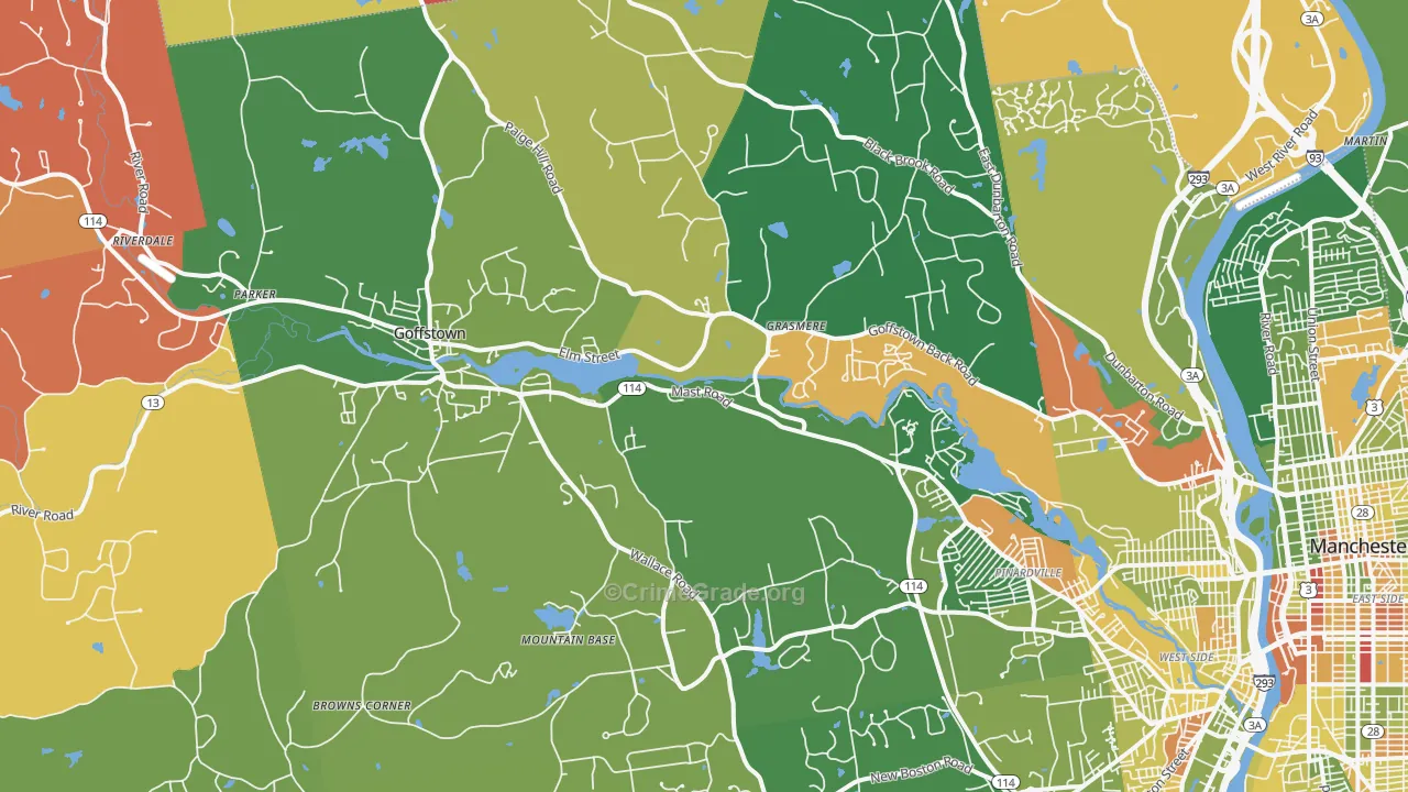 Goffstown, NH Map of Murder Rates