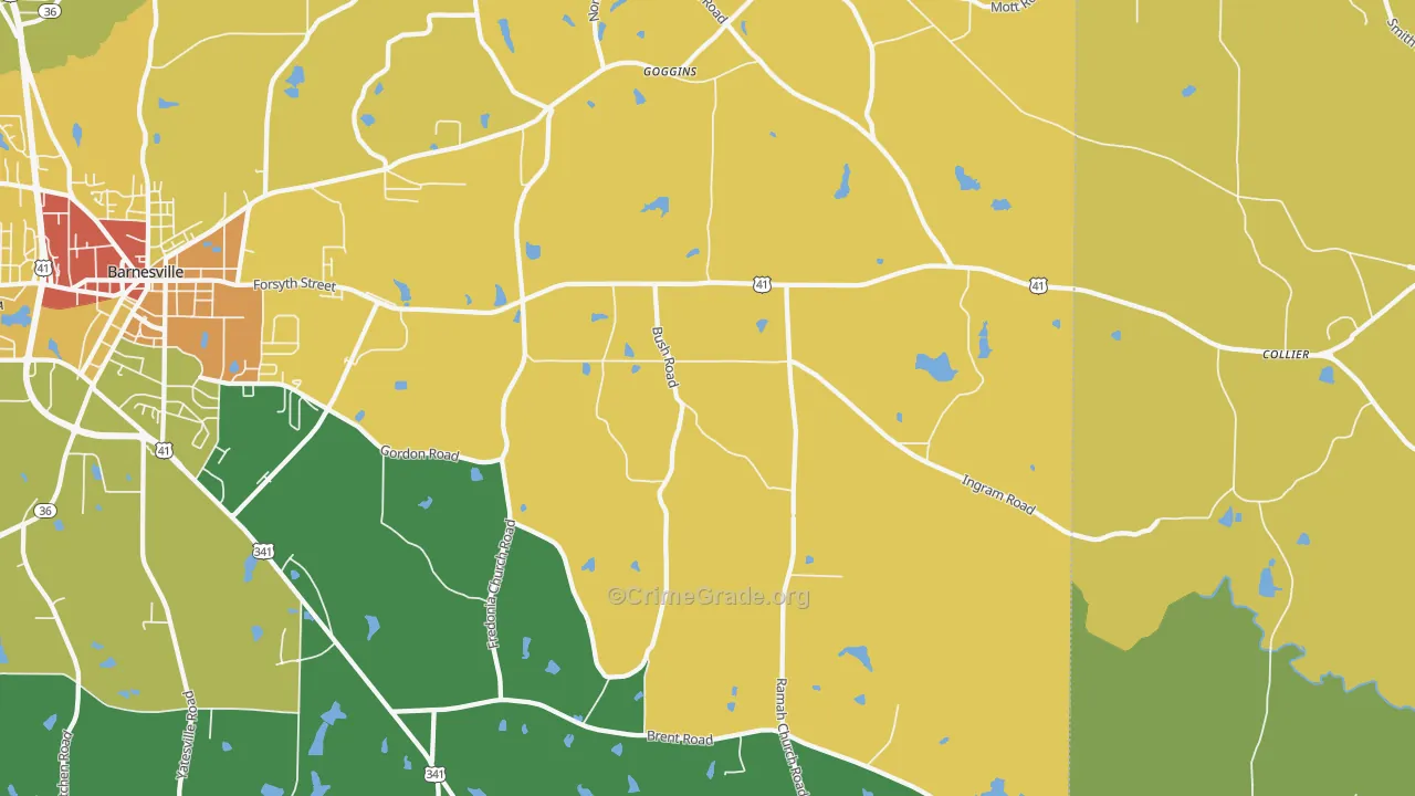 Goggins, GA Map of Murder Rates