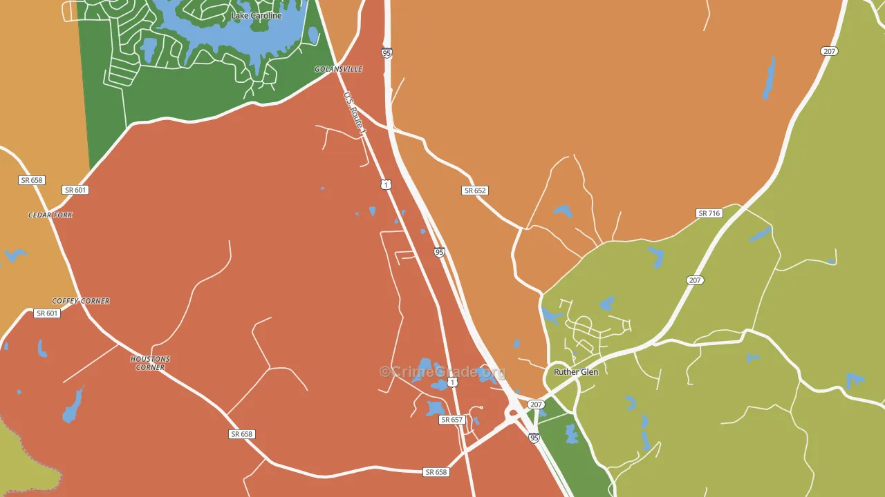Golansville, VA Map of Murder Rates