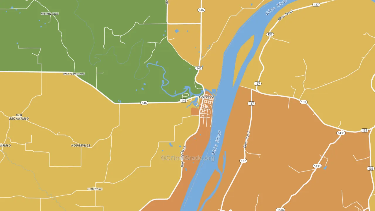 Golconda, IL Map of Murder Rates