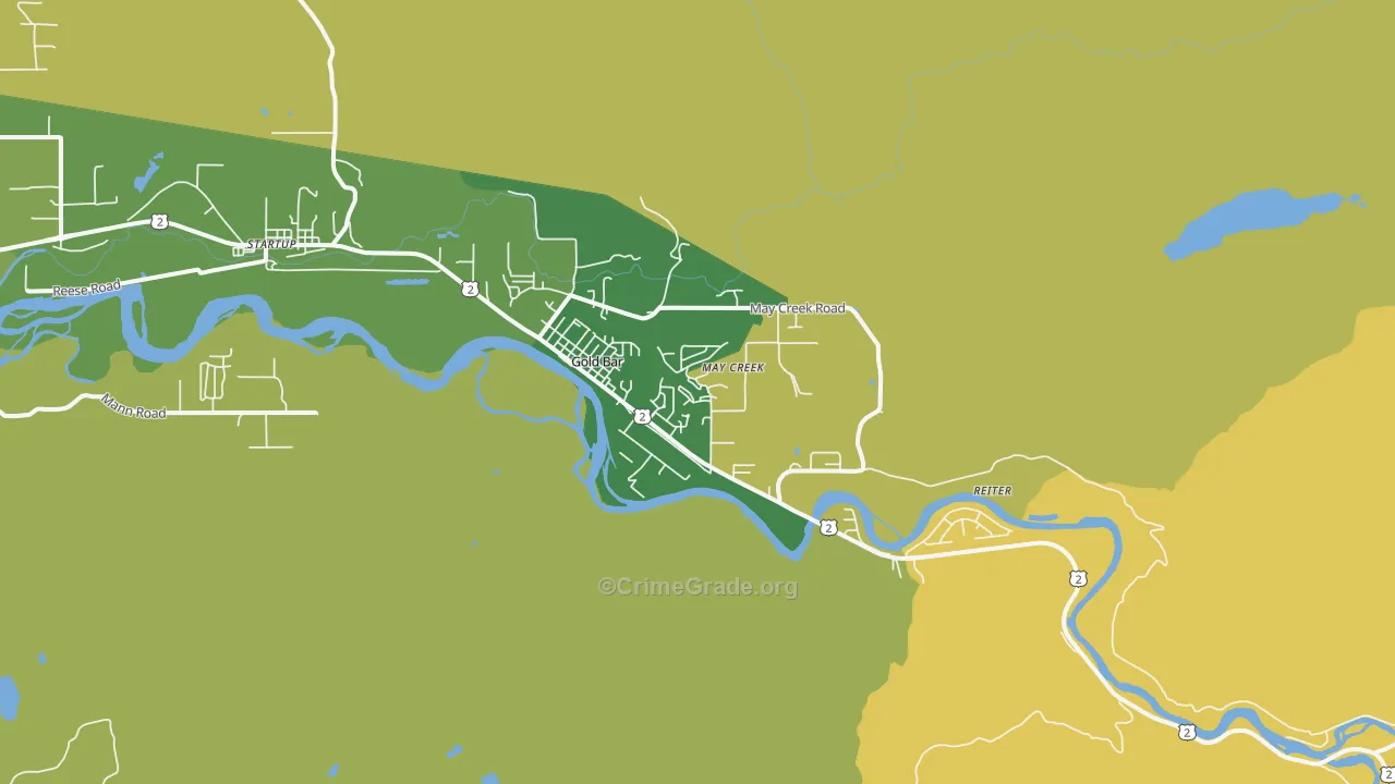 Gold Bar, WA Map of Murder Rates
