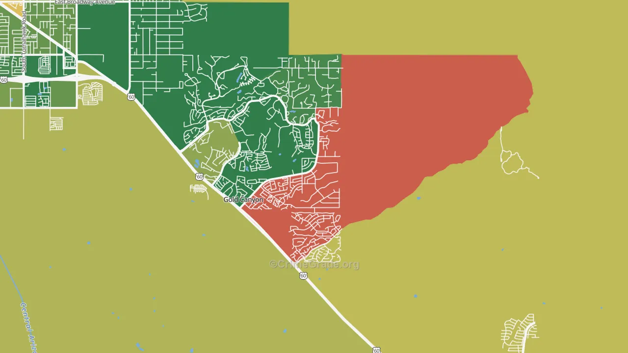 Gold Canyon, AZ Map of Murder Rates