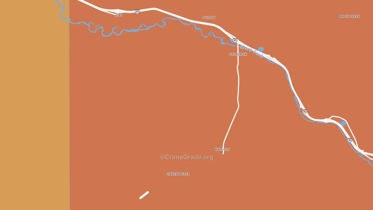 Gold Creek, MT Map of Murder Rates