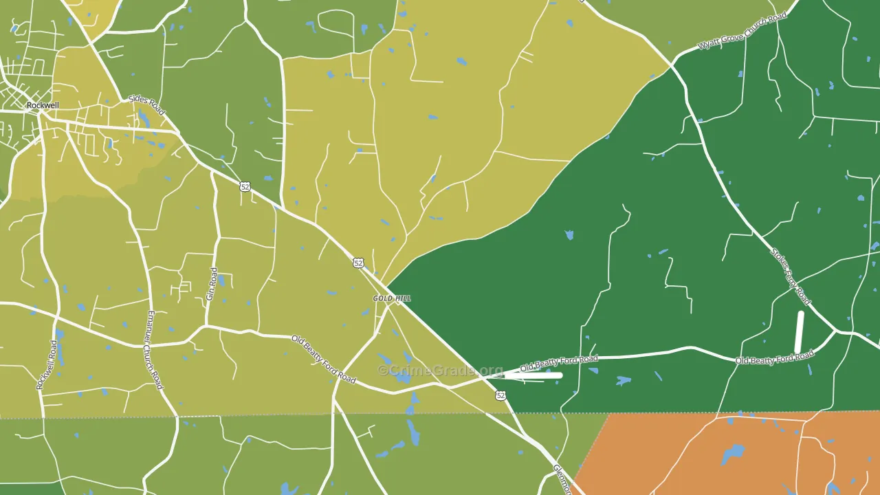 Gold Hill, NC Map of Murder Rates