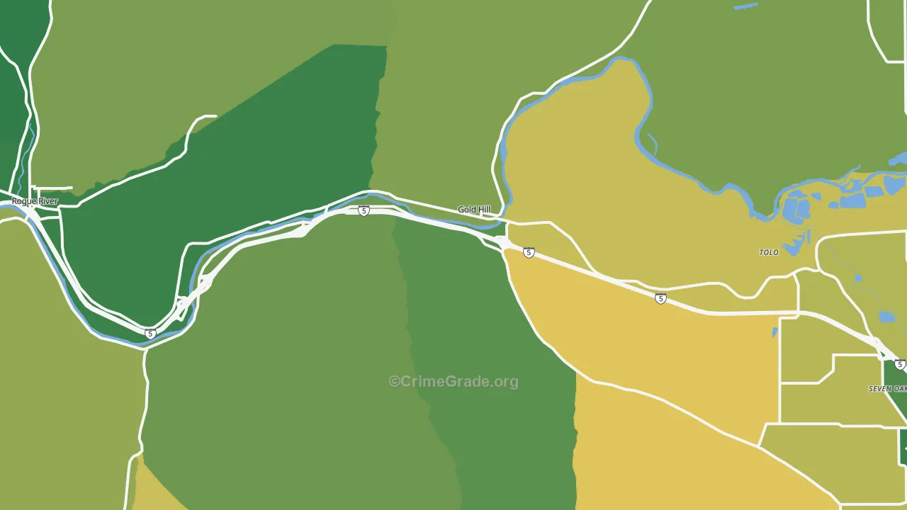 Gold Hill, OR Map of Murder Rates