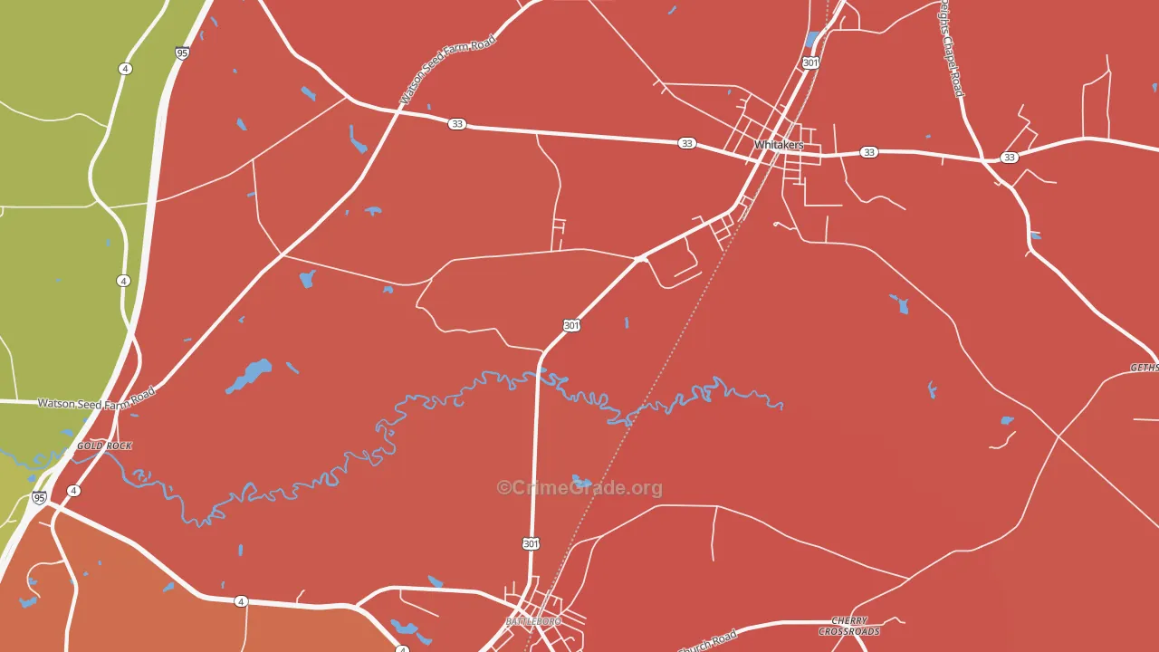 Gold Rock, NC Map of Murder Rates