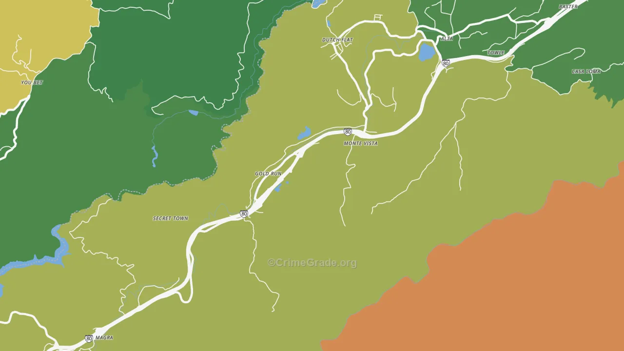 Gold Run, CA Map of Murder Rates