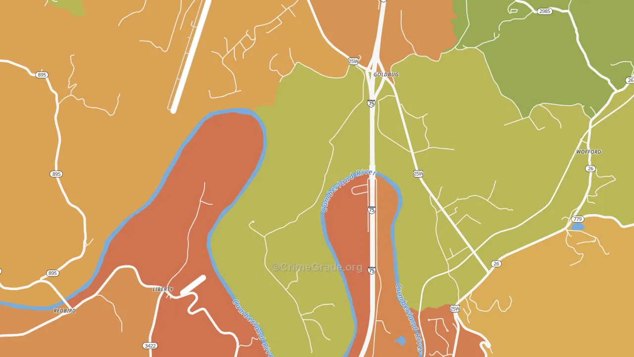 Goldbug, KY Map of Murder Rates