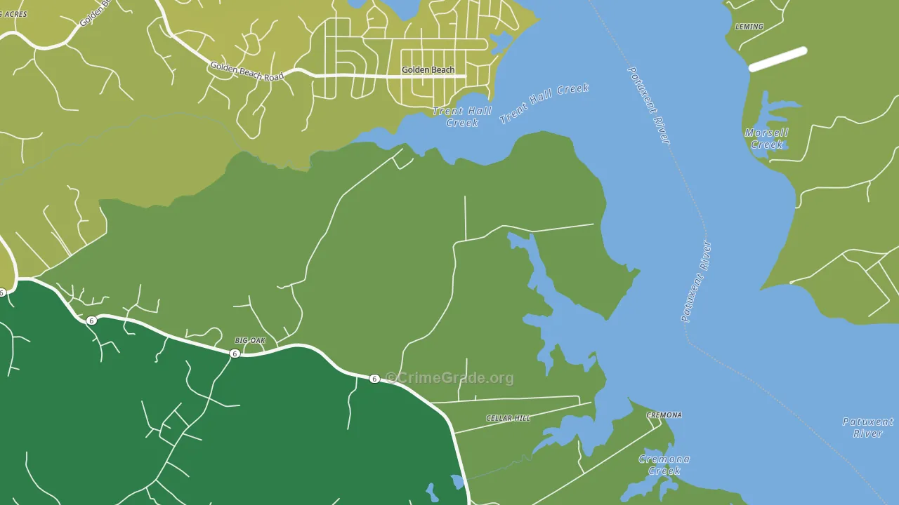 Golden Beach, MD Map of Murder Rates