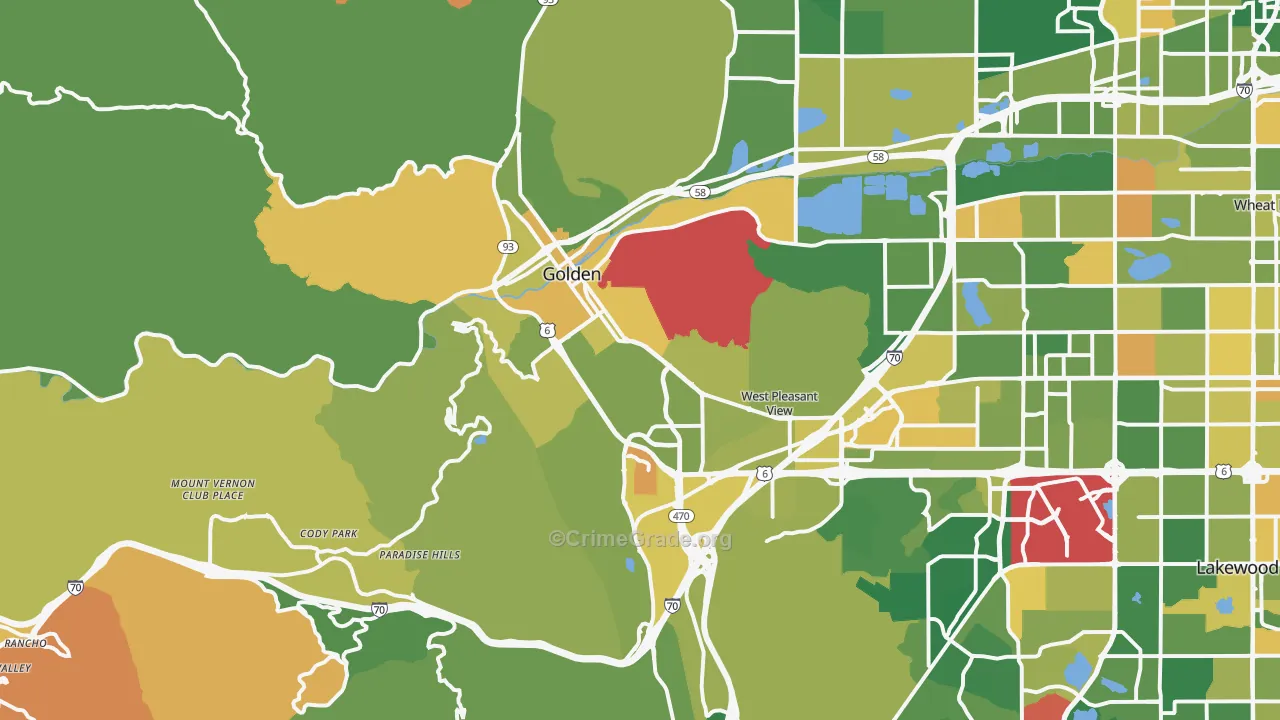 Golden, CO Map of Murder Rates