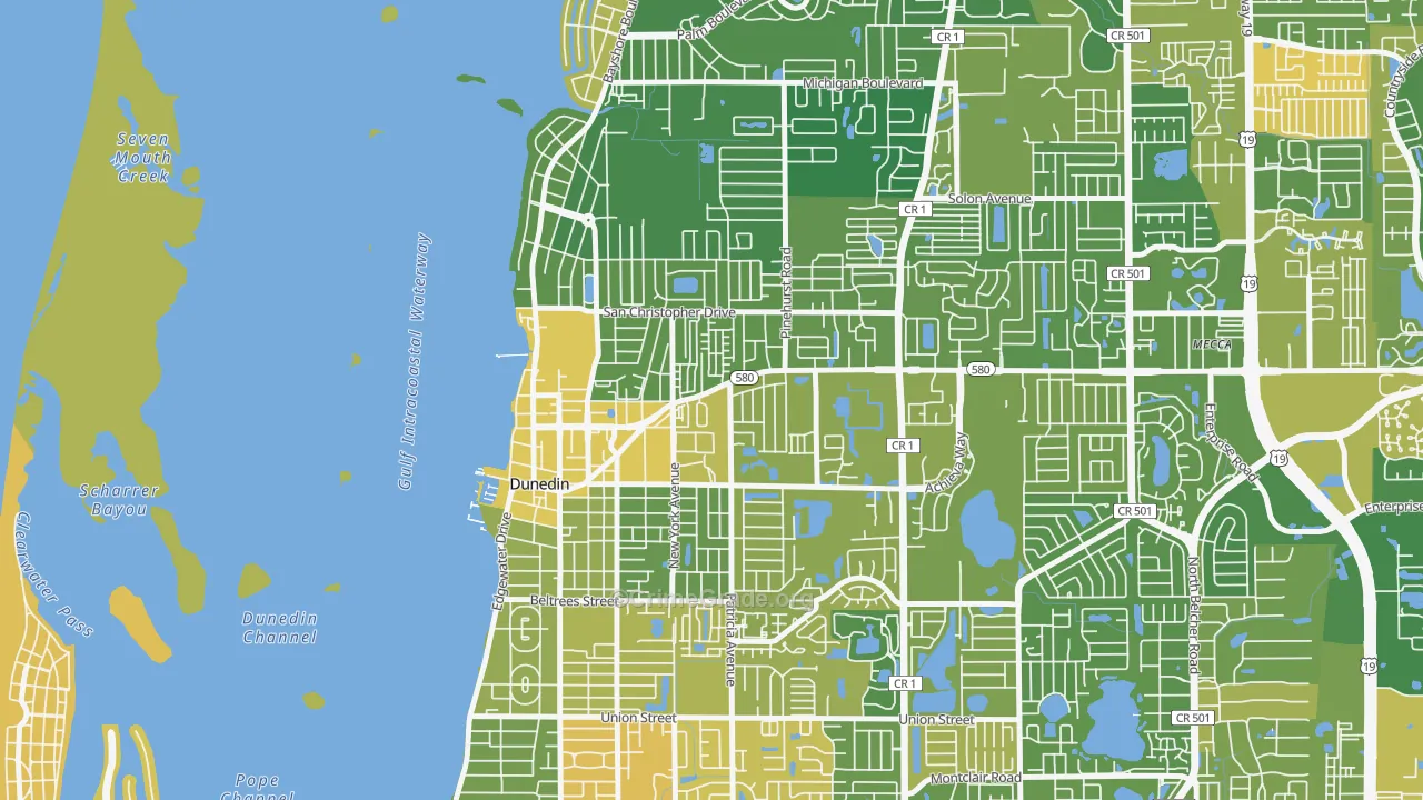 Golden Crest, Dunedin, FL Map of Murder Rates